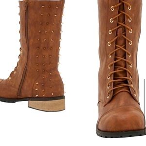 Torrid  Cognac spiked riding boot